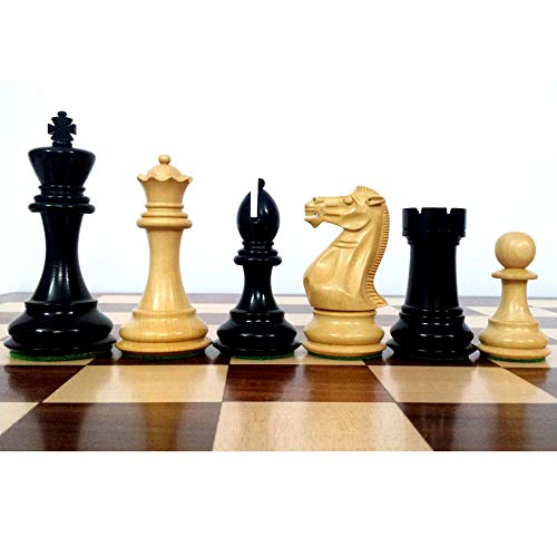 RoyalChessMall - 4.1" Pro Staunton Weighted Wooden Chess Pieces Only Set - Ebonised Wood - 4 Queens - style: Ebonised Boxwood