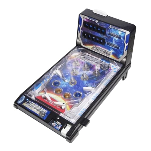 Retro Electronic Tabletop Pinball Game Machine with Lights Sounds and Scoreboard Portable Pinball Machine Mini Desktop Ball Shooting Toy