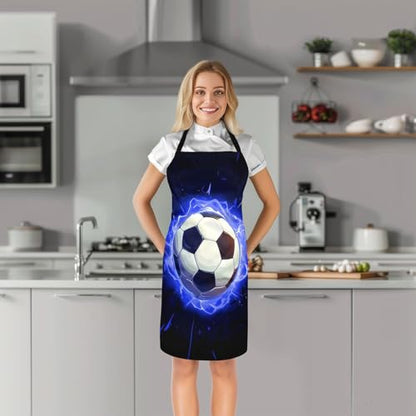 Manfei Volleyball Kids Kitchen Apron - color: Black Blue