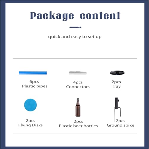 WIGERLON Frisbee Game，Flying Disc Bottle Game,Lake Games Sandbar Games for Adults and Kids.Outdoor Polish Horseshoes Game Set
