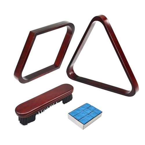 Solid Wood Pool Ball Triangle Rack, Pool Table Ball Holder Positioning Rack,2-1/4" Pool Ball Rack - color: Burgundy