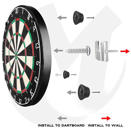 Dartboard Hanger - Wall Mounting Kit with Hooks for Dartboard