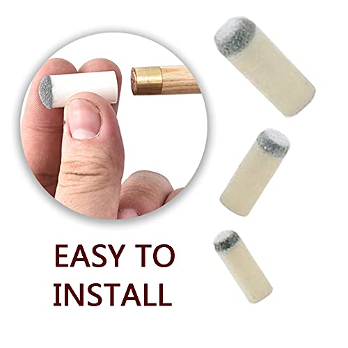 100 Pcs Pool Cue Tips,Push-in Snooker Replacements Accessories | Slip on Billiard Tips, No Glue or Tools Required, 5 Sizes,9mm/10mm/11mm/12mm/13mm