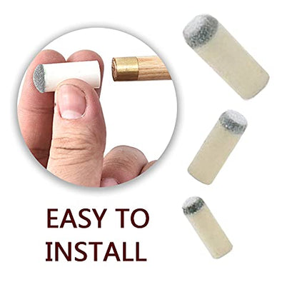 100 Pcs Pool Cue Tips,Push-in Snooker Replacements Accessories | Slip on Billiard Tips, No Glue or Tools Required, 5 Sizes,9mm/10mm/11mm/12mm/13mm