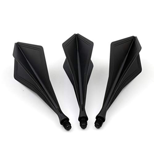 CUESOUL TRAJ AK8 New Integrated Dart Flights and Shafts Wave Shape,Very Slim Dart Flight 3 Sets - color: Diamond Shape-Black