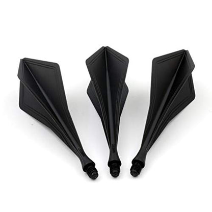 CUESOUL TRAJ AK8 New Integrated Dart Flights and Shafts Wave Shape,Very Slim Dart Flight 3 Sets - color: Diamond Shape-Black