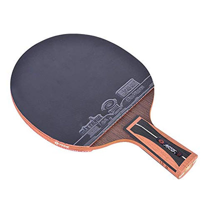 Carbon Table Tennis Bat with Free Case 5-ply Wood 2-ply Carbon Ping Pong Paddle Comfortable Handle/As Shown/Short Handle - size: Short Handle