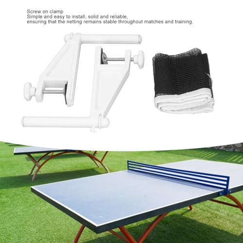 Table Tennis Net and Post Set, Portable Folding Adjustable Table Tennis Mesh Net with Screw On Clamp for Indoor Outdoor Home Club