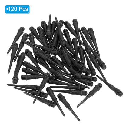 PATIKIL Plastic Dart Tips 2BA Thread, 120 Pack Soft Dart Tip Replacement Dart Accessories, Black