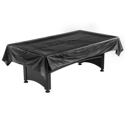 Hathaway 8 Foot Pool Table Cover – Black Leatherette Billiard Table Cover with Cotton Lining and Reinforced Seams – Dust and Spill Protection for Game Room Tables - size: 7-8-Feet
