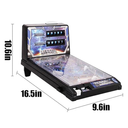 Pinball Desktop Machine with Lights & Sounds LED Digital Scoreboard Electronic Tabletop Pinball Game Retro Mini Pinballs Game Toy for Birthday Party Gift
