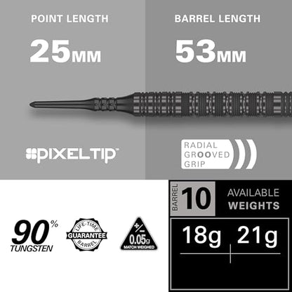 Target Darts Bolide Void 10 90% Tungsten Soft Tip Darts Set - size: 21G