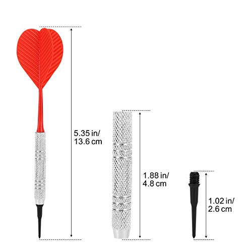 Accmor 12 Pack Soft Tip Darts, Bar Dart, Plastic Tip Darts Set, Attach Extra 100 Black 2BA Replacement Tips, Soft Tip Darts for Electronic/Plastic Dartboard