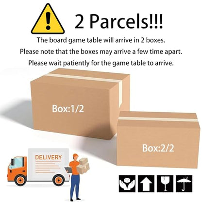 Board Game Table for 6 Players, 53in x 30in Gaming Area, Removable Top, Includes Tablecloth, Detachable Cup Holders & Trays, Convertible Game/Dining Puzzle Table