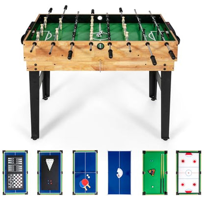KOTEK 10 in 1 Game Table, Stackable Multi Game Table with Hockey, Pool, Table Tennis, Bowling, Shuffleboard, Foosball & 4 Board Games, Easy Assembly for Home, Club, Family Game Night