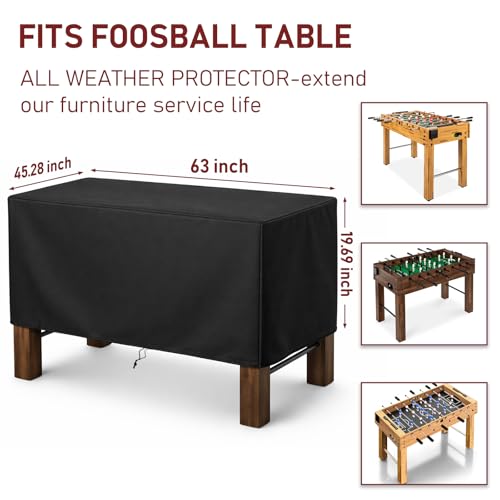 Foosball Table Protection Cover Heavy Duty 420D Soccer Table Cover Waterproof Outdoor/Indoor UV Resistant