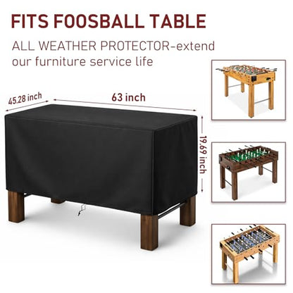 Foosball Table Protection Cover Heavy Duty 420D Soccer Table Cover Waterproof Outdoor/Indoor UV Resistant
