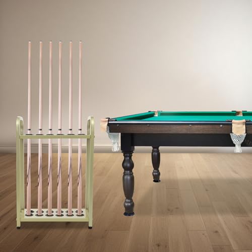 12-Hole Pool Cue Holder Floor Stand, Billiards Cue Rack with Rubber Protectors & Non-Slip Feet, Large Capacity Storage for Billiards Room, Game Room, Bar, Club