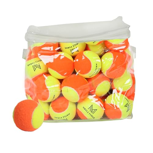 12/18/24/30/40/60 Pack Tennis Balls for Kids 25%-50% Low Compression Stage Tennis Ball for Beginners Youth Kids Training Practicing with Mesh Bag Easy to Transport - color: Y&O-40Pack