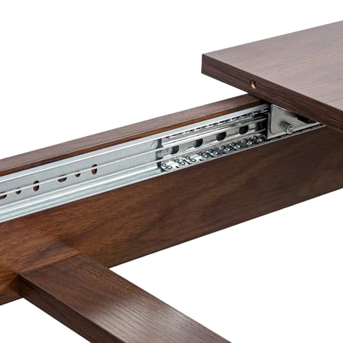 71"-106" Extendable Dining Table for 4-12 People, Space-Saving Extra Long Transformer Table with Extension Leaves Holder, Walnut - color: Walnut, style: 71" - 106.5" (4-12 People)
