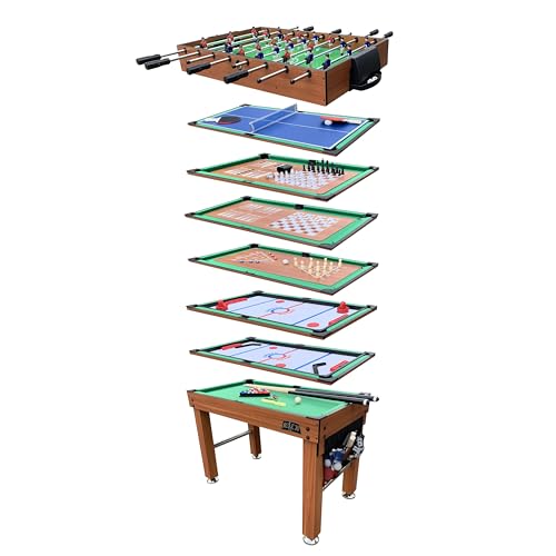KICK Decagon 55" 10-in-1 Multi-Game Table - color: Brown