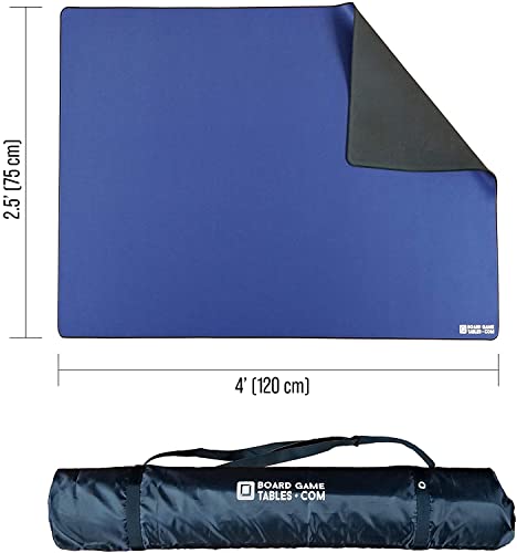 Board Game Playmat [2.5'x4'/Thick Super Cushioned/Stitched Edge/Water Resistant] with Carrying Case - for Tabletop Board Games, Card Games, RPG Games (Small, Blue) - color: Blue, size: Small (2.5'x4')