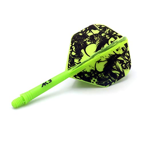 CUESOUL 6 Pieces ROST Integrated Dart Shaft and Flights - color: Shaft Length 28mm-Standard Shape-Green Sexy Girl