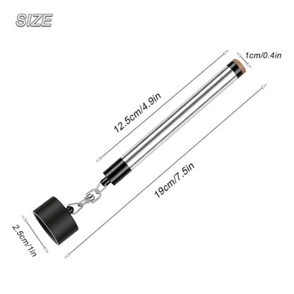 LAKE OF FIRE Pool Cue Chalk Holder – 2-in-1 Billiard Accessory with Pool Chalk Holder & Cue Tip Tool - color: Silver, style: Round