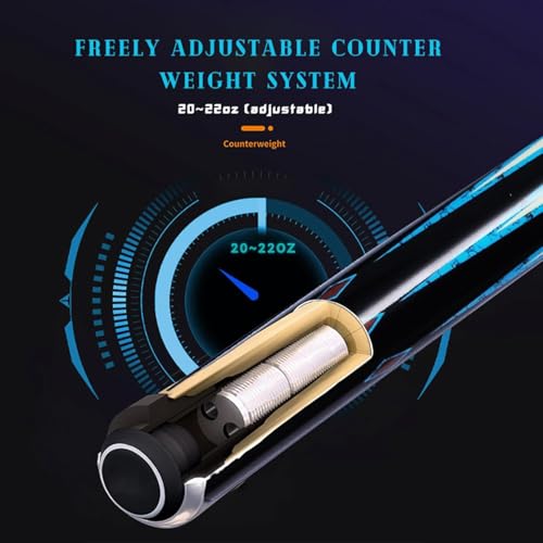 Carbon Fiber Pool Cue – 12.9mm, 14mm and 12.4mm, 2-Piece Billiard Cue Stick for Women/Men, Professional Break Cue for Snooker, 8-Ball, 9-Ball, Home & Club Use - color: Blue