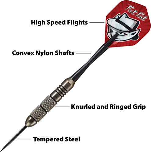 Fat Cat Twin Pack Steel Tip Darts, 19 Grams