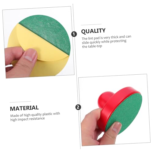 Air Hockey Pushers and Pucks Replacement Plastic High Impact Resistant Accessories Ergonomic Design with Thick Lint Pads for Table Hockey Game Home Use