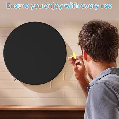 Dartboard Cover Outdoor Indoor Dartboard Protective Cover Waterproof Dustproof UV Resistant 24" D x 3" H Black