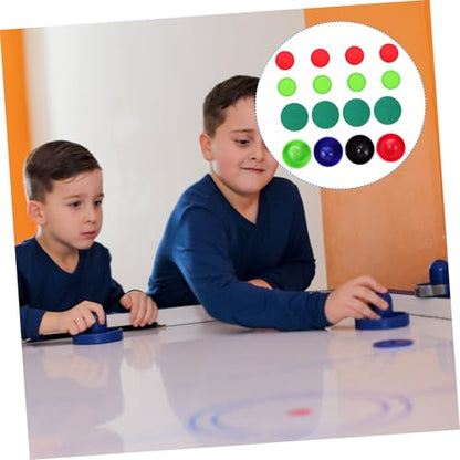 Totority Air Hockey Pushers and Plastic Pucks Replacement Accessories for Game Tables Lightweight High Impact Resistant Plastic Hockey Parts in Blue Black Red and Light Green Includes Pucks