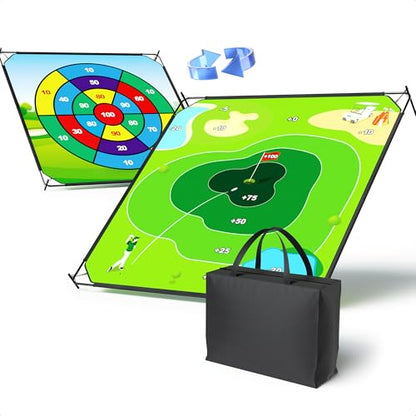 72" x 72" Battle Golf Chipping Game - 2-in-1 Sticky Golf Game Set, Large Chipping Mat for Chipping Practice - Fun Family Party Game for Indoor and Outdoor Use - size: 72" x 72" Basic