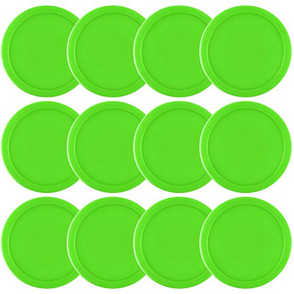 Coopay 12 Pieces Home Air Hockey Pucks 2.5 Inch Heavy Replacement Pucks for Game Tables Equipment Accessories, 12 Grams - color: Green