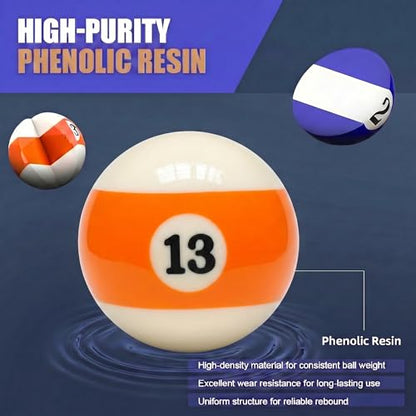 KONLLEN Single Replacement Pool Ball – 2-1/4" Regulation Size & Weight Billiard Ball Made of Phenolic Resin (Choose 1–15 or Cue Ball) - color: #13