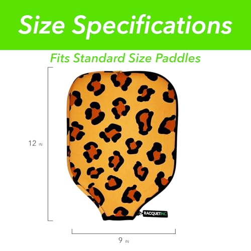 Racquet Inc Tennis Gifts Pickleball Paddle Cover Sleeve – Universal Fit for Standard Paddles, Neoprene Protective Case with Zipper, Pickleball Paddle Cover, Gift for Pickleball Players - color: Wild Roar