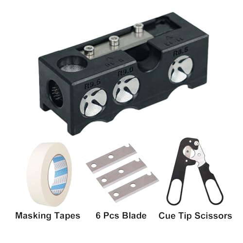 10-in-1 Billiards Cue Tip Shaper,Pool Cue Repair Kit,Pool Cue Tips Replacement Kit,Billiards Accessories for Repair and Replacement or Shaping Cue Tips Tool Kit,Pool Cue Accessories
