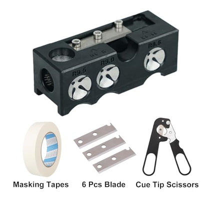 10-in-1 Billiards Cue Tip Shaper,Pool Cue Repair Kit,Pool Cue Tips Replacement Kit,Billiards Accessories for Repair and Replacement or Shaping Cue Tips Tool Kit,Pool Cue Accessories