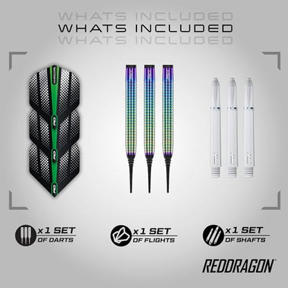 RED DRAGON Darts - Amberjack | Javelin | Pegasus | Razor Edge - Professional Tungsten Soft Tip Darts - Includes Dart Flights and Shafts - size: 18g Barrel / 20g Full Weight