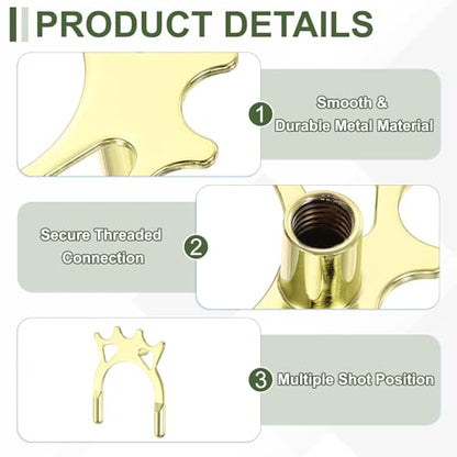 Billiard Bridge Head, Pool Cue Stick Bridge Screw-on Metal Cue Rests Billiard Accessories - color: Gold, style: High Fork