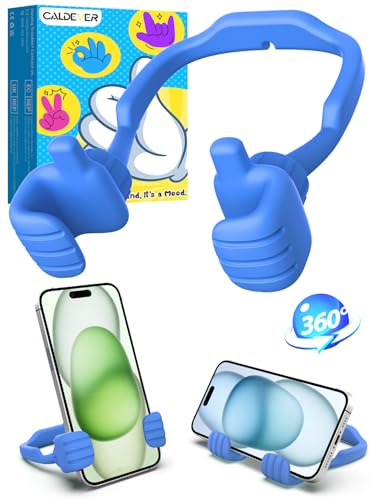 Dad Gifts for Fathers Day from Daughter Son Cell Phone Stand: Gifts for Teens Boys Girls Upgrade Adjustable Thumbs Up Lazy Phone Holder for Desk Fun Birthday Presents for Husband Grandpa Adults Wife - color: Sky Blue
