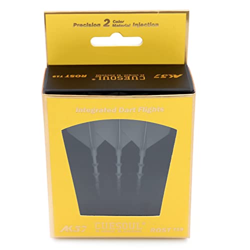 CUESOUL ROST T19 Integrated Dart Shaft and Flights Big Wing Shape Grey 28mm-Say Goodbye to Falling Dart Flight - color: with Black Shaft