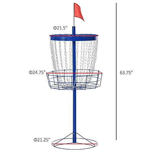 Soozier Portable Disc Golf Basket Target with 24-Chain, Travel Bag