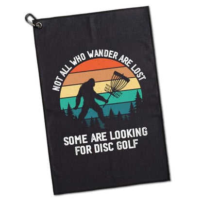 Not All Who Wander are Lost Some are Looking Printed Microfiber Golf Towel, Funny Sasquatch Golf Towel, Golfer Bags Accessories Gifts for Men Golfer Fan Dad Grandpa Uncle Brother Friend - color: Multicolor065