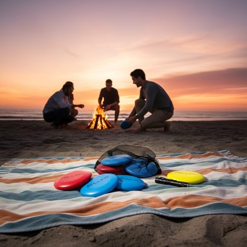 Pallino Bocce-Inspired Premium Outdoor Flying Disc Game for Teens Adults - Portable Yard, Beach, and Tailgate Set Interactive Fun for 2-8 Players, 9 Discs and Travel Bag