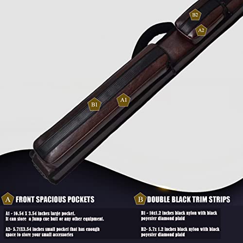 Champion 2X2,2X3,3X4 Nylon/Leatherette Billiard Pool Cue Stick Hard Case - color: Brown, size: 3X4 pool case