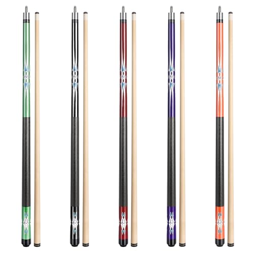 LOTKEY Pool Cue Sticks for Adults,Super Straightened Up 58'' 18 19 20 21oz Billiard Cues Canadian Maple Tacos De Billar Profesional Set of 4/3/2/1 House Bar Pool Que Table Beginner Pool Queue - color: 5 Pieces