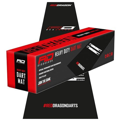 RED DRAGON Darts Mat with Oche Line - Official Tournament Measurements - Professional Darts Accessories