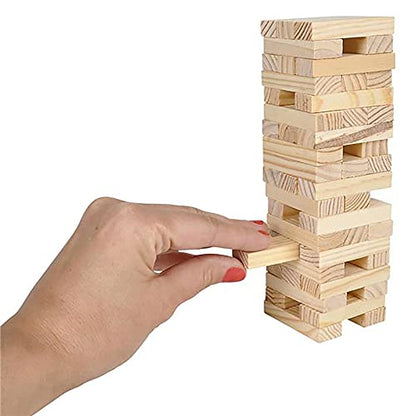 The Dreidel Company Wooden Blocks Stacking Tumbling Tower Game, Pull, and Tumble Blocks, Sensory Learning, Game Night, 6" Inches (2-Pack) - size: 2-Pack
